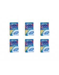 2000 flushes continuous action chlorine toilet bowl cleaner with bleach (6 pack)