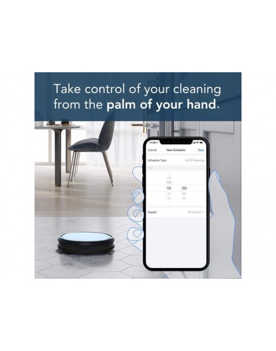 Ecovacs deebot 500 robotic vacuum cleaner with max power suction, up to 110 min runtime, hard floors & carpets, app controls, self-charging, quiet