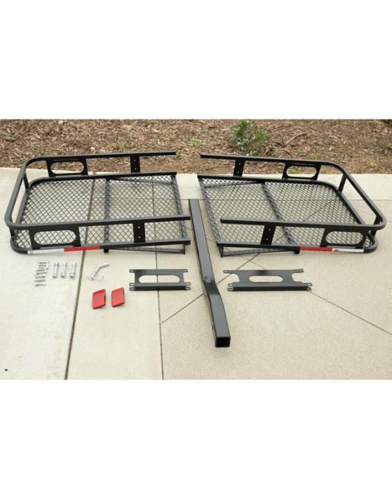 Universal cargo hitch carrier rear basket steel frame for auto lage travel