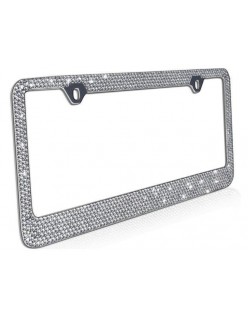 Metal license plate frame bling rhinestones  swarovski crystal diamond - d