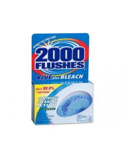 2000 flushes continuous action chlorine toilet bowl cleaner w/ bleach (12 pack)
