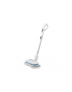 Monoprice cordless electric spin mop - white/blue with a built-in 10 ounce water tank, led light, works with most hard floor types - from strata home collection