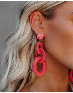 Miami woven beaded statement earrings