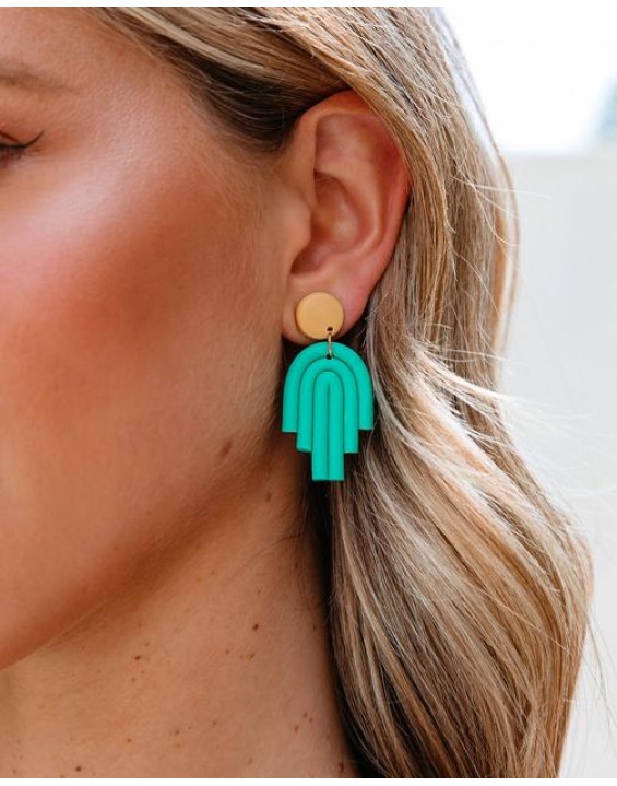 Marleigh statement earrings - mint