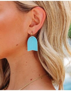 Arc statement earrings - light blue