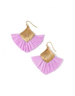 Punta cana fringe earrings - lilac